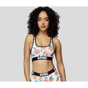 PSD Sports Bra Women's Size Small Just Peachy Racerback Unlined White NEW
